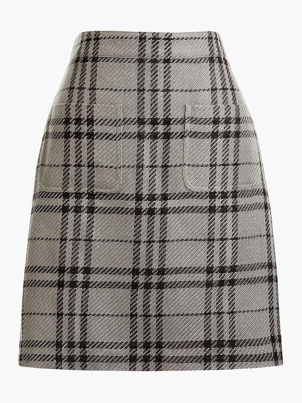 J.Crew Classic Plaid A-Line Skirt - Black & Gray